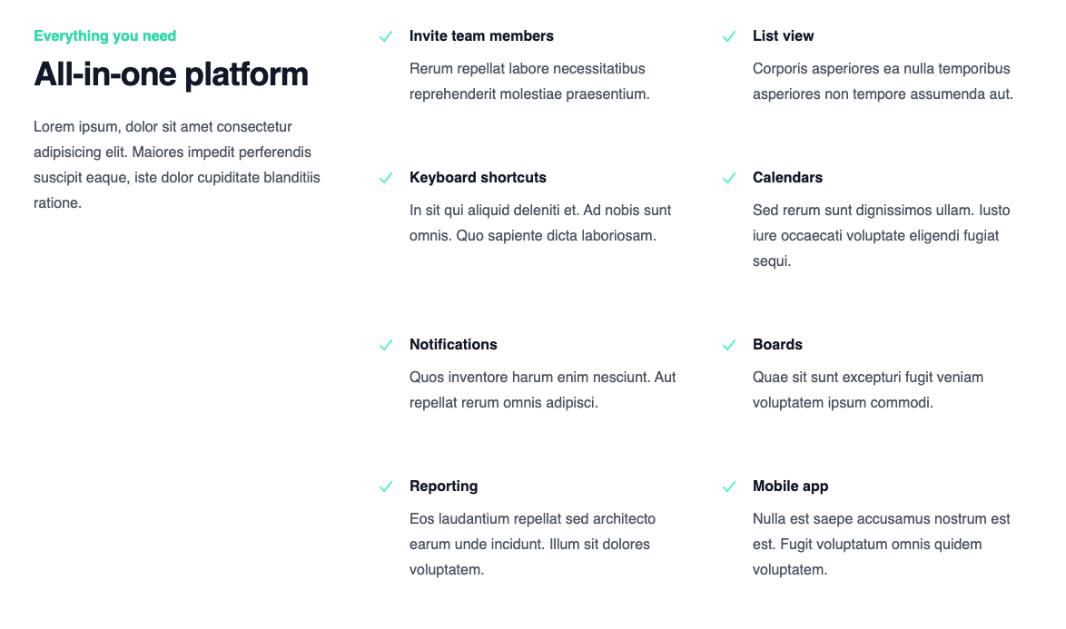 FeatureSections - OffsetWithFeatureList