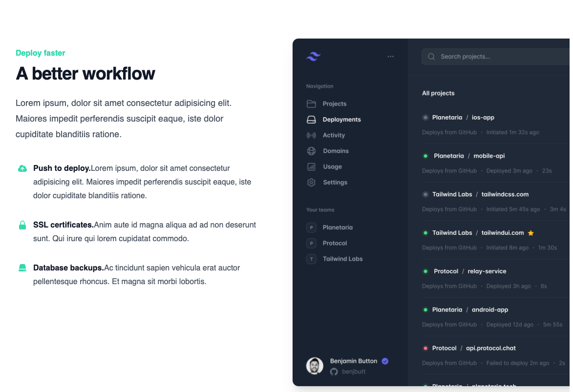 FeatureSections - WithProductScreenshot