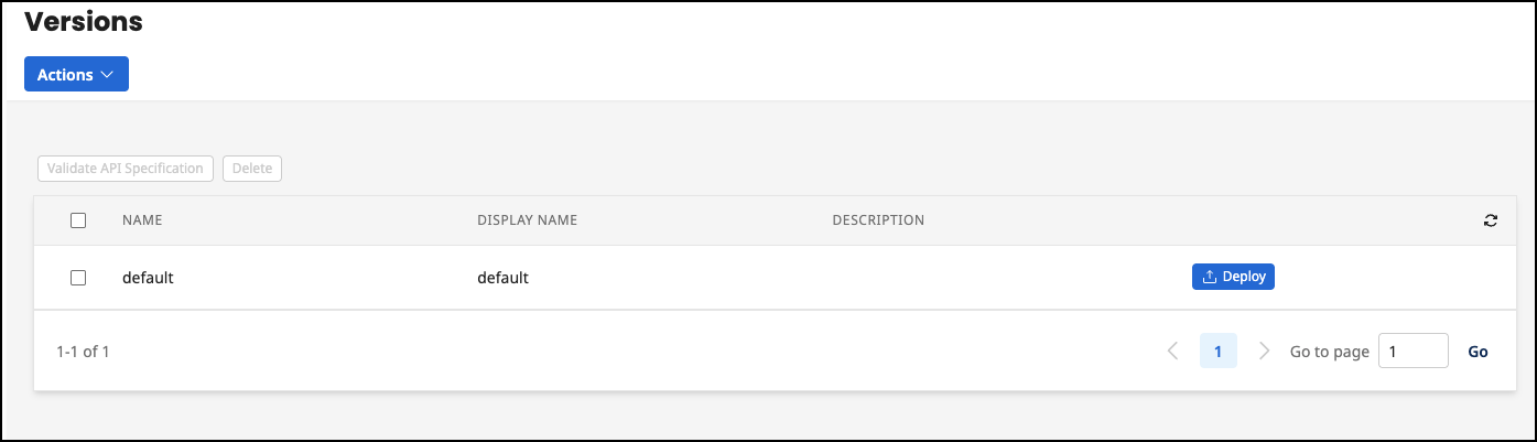 Administration Portal - APIs - Versions