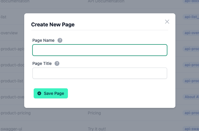 CMS - Admin portal - Page - Create new page