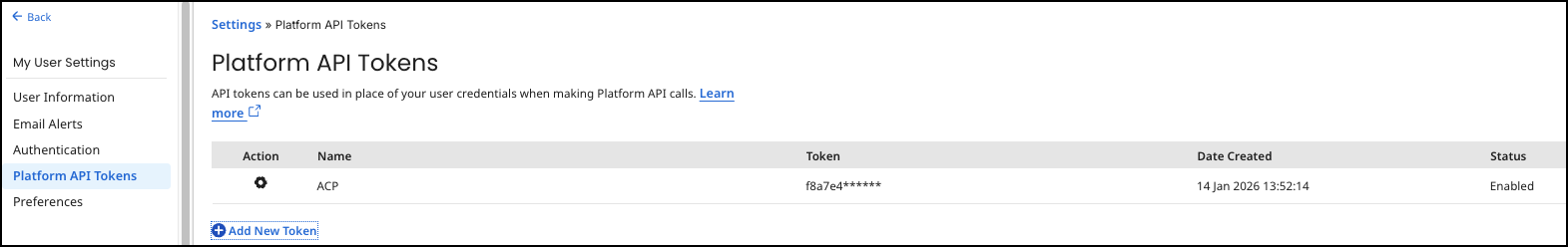How to - Platform API Tokens