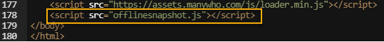 Offline Script tag