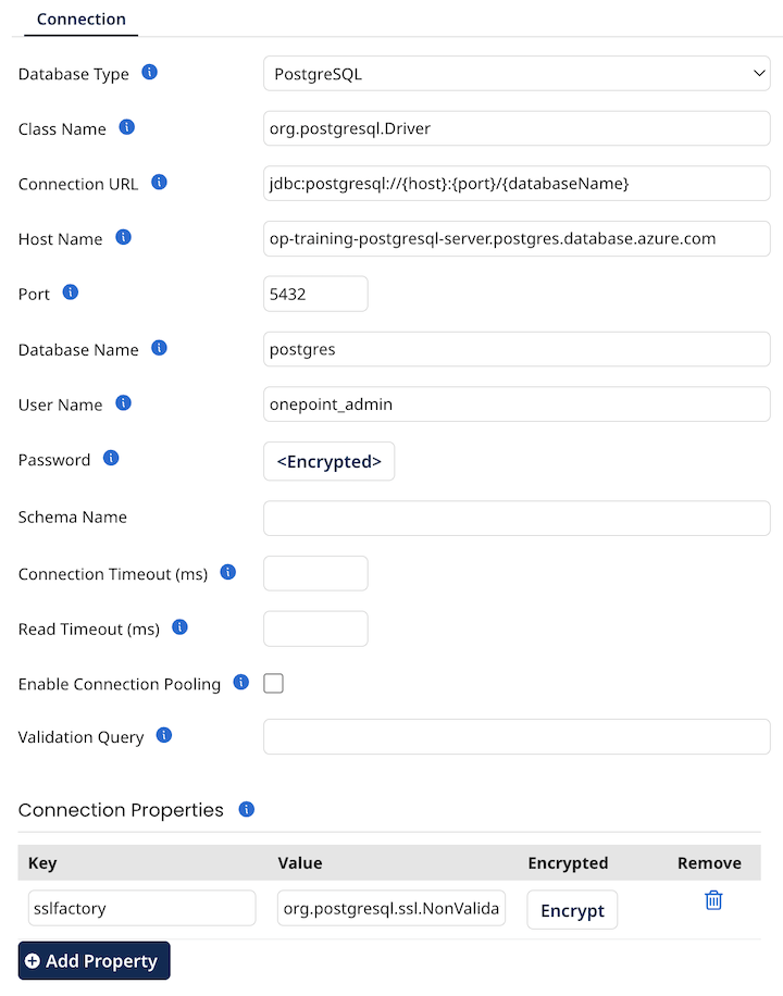 Postgres database connection