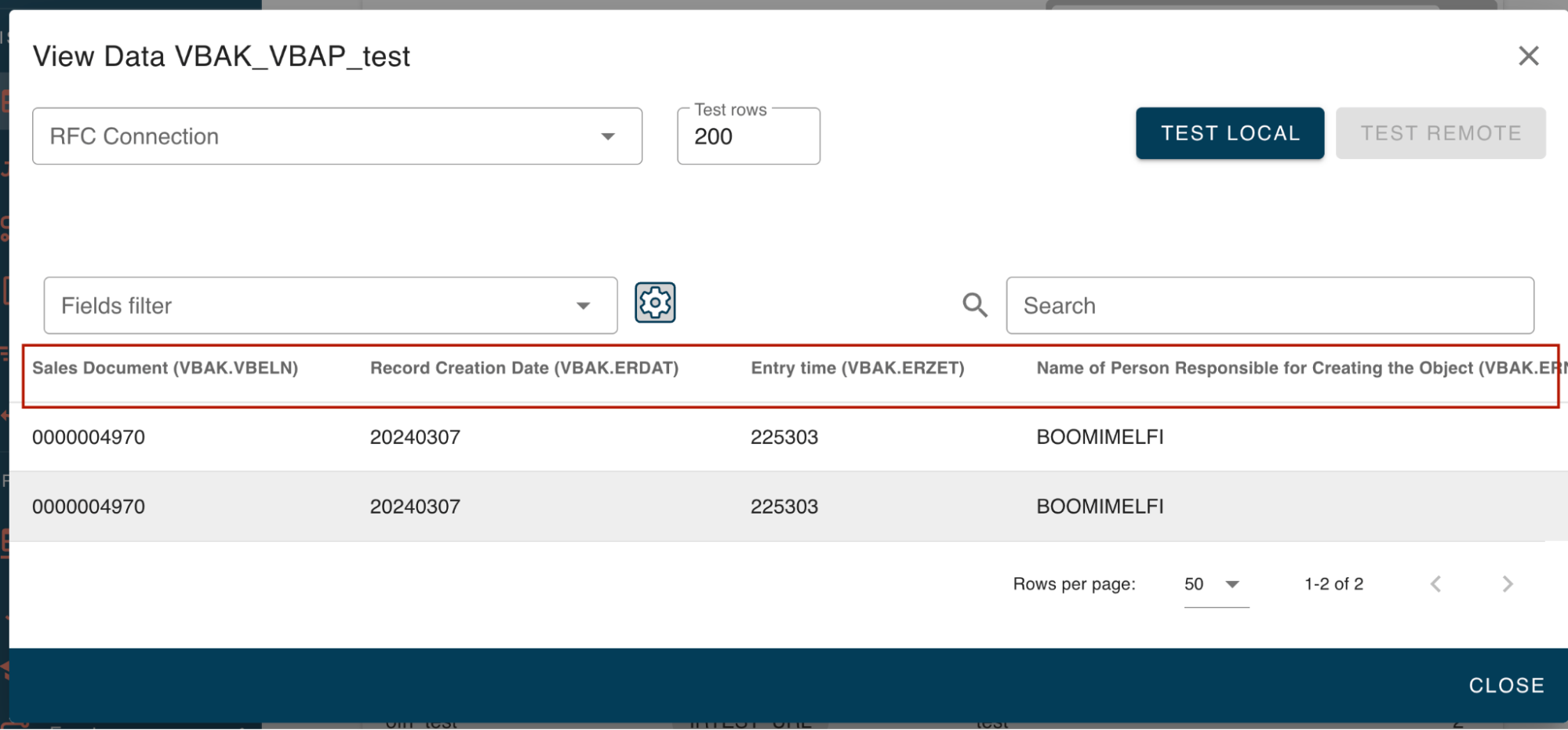 Descriptive Headers Option